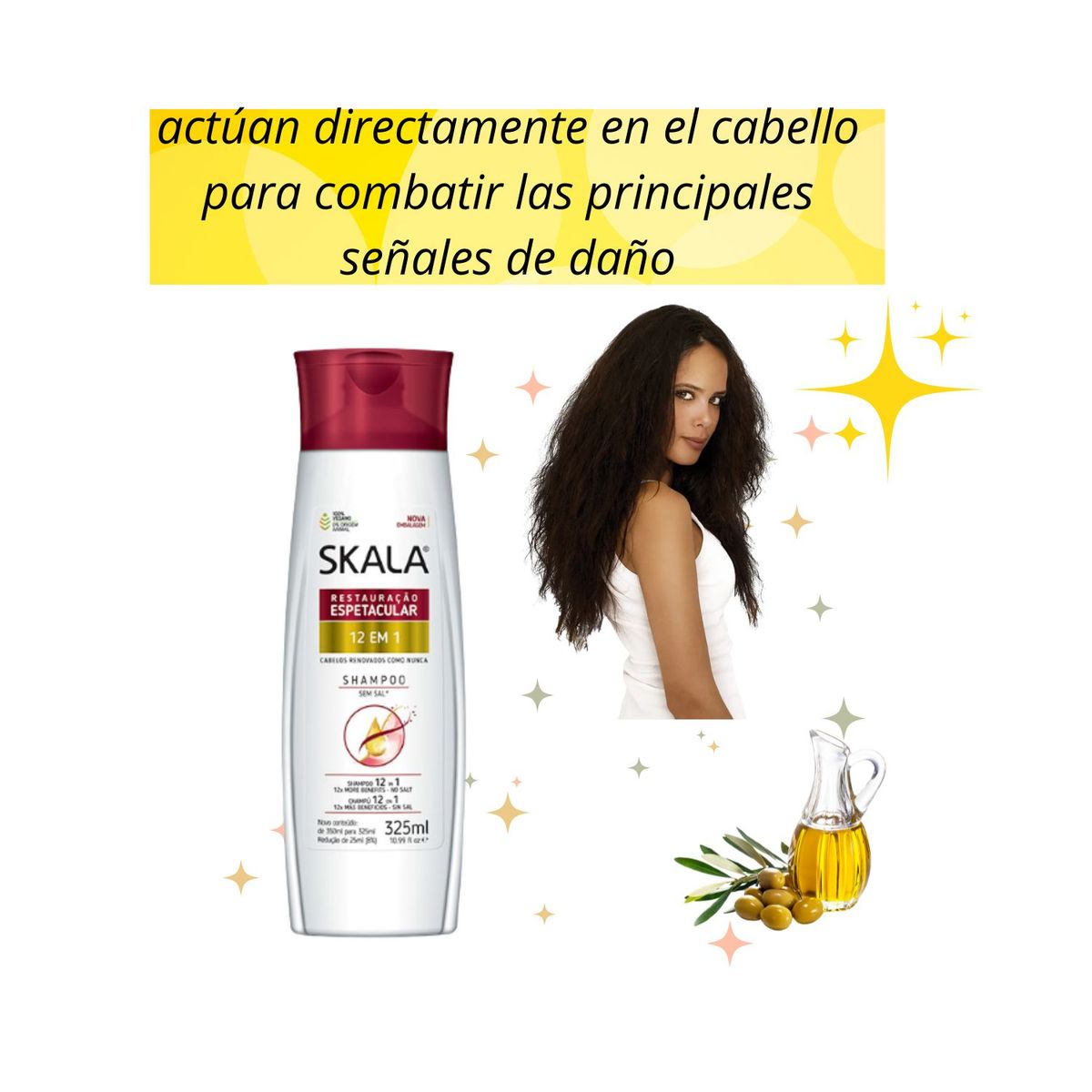 SKALA - Shampoo Skala 12 En 1 350ml  Restaura Repara Nutre 12 ingredientes en 1