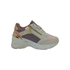 STYLO SHOES - Zapatilla Beige con Rosa Plataforma Mujer
