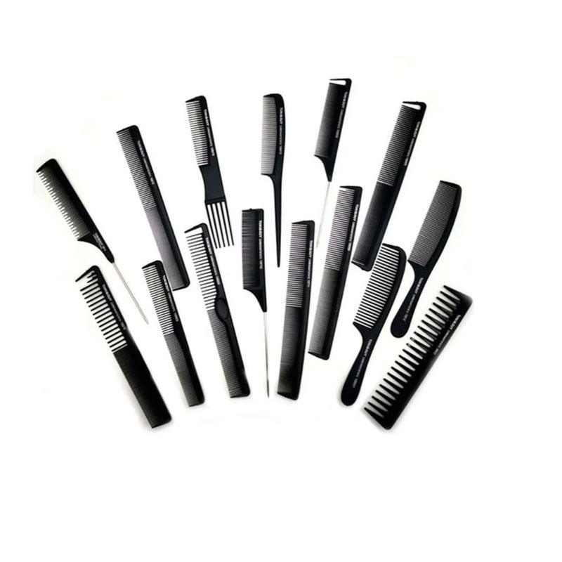 GENERICO - Set De 15 Peinetas Peines Profesionales Carbon