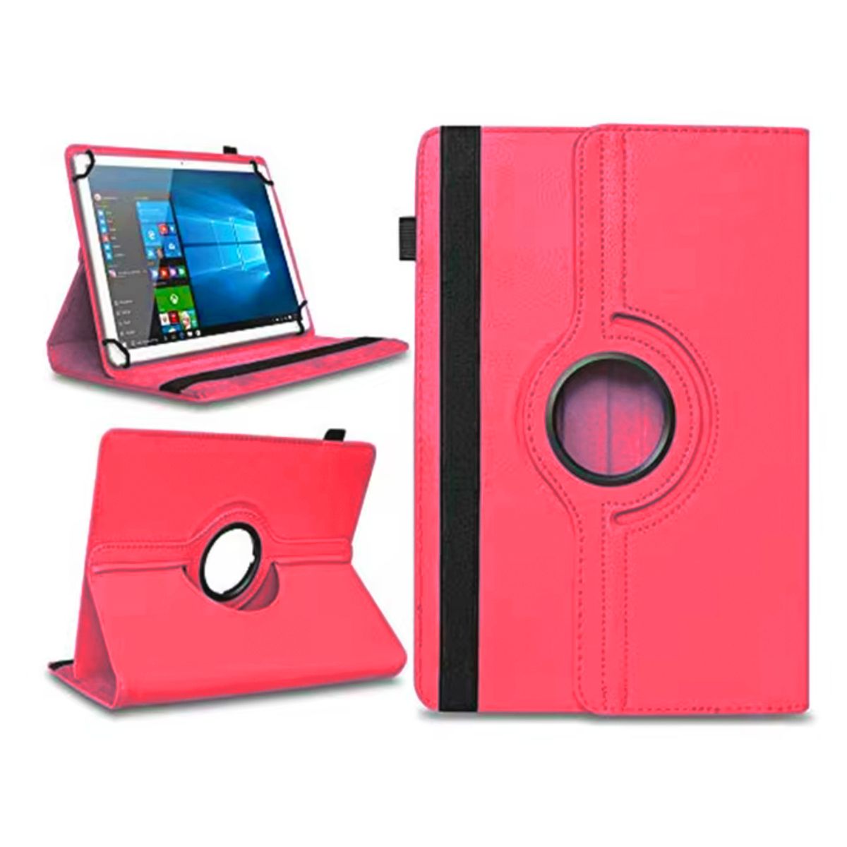 JOIGO - Funda Universal Giratoria 360  Para Tablet De 9 10 Pulg Rojo