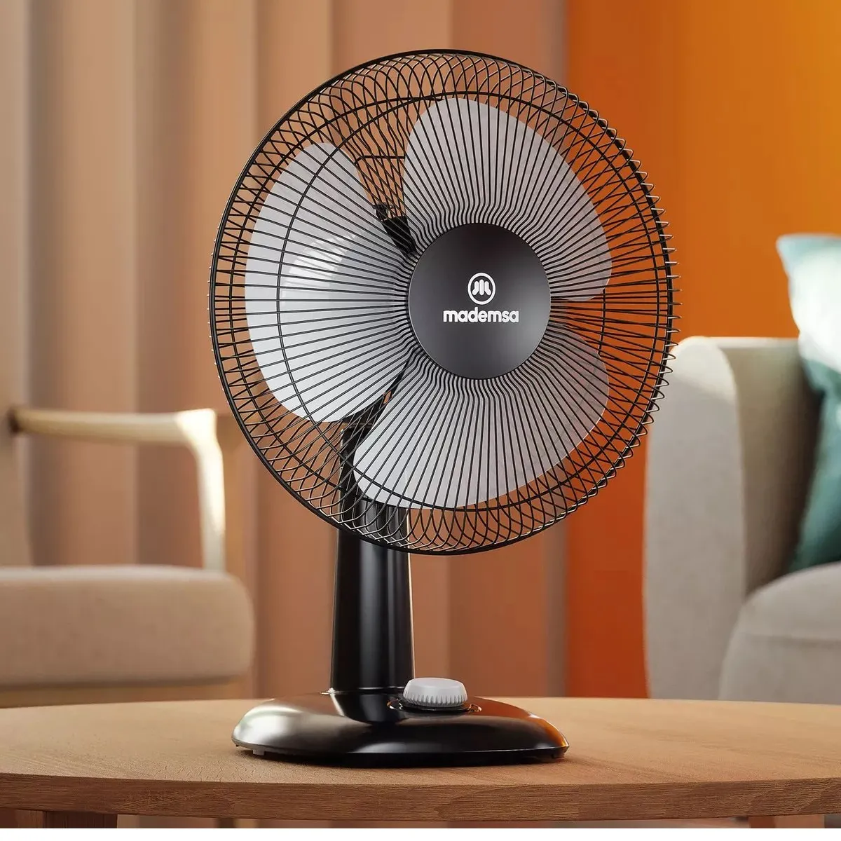 MADEMSA - Ventilador Mademsa Dfm12 De Mesa 3 Velocidades Oscilante