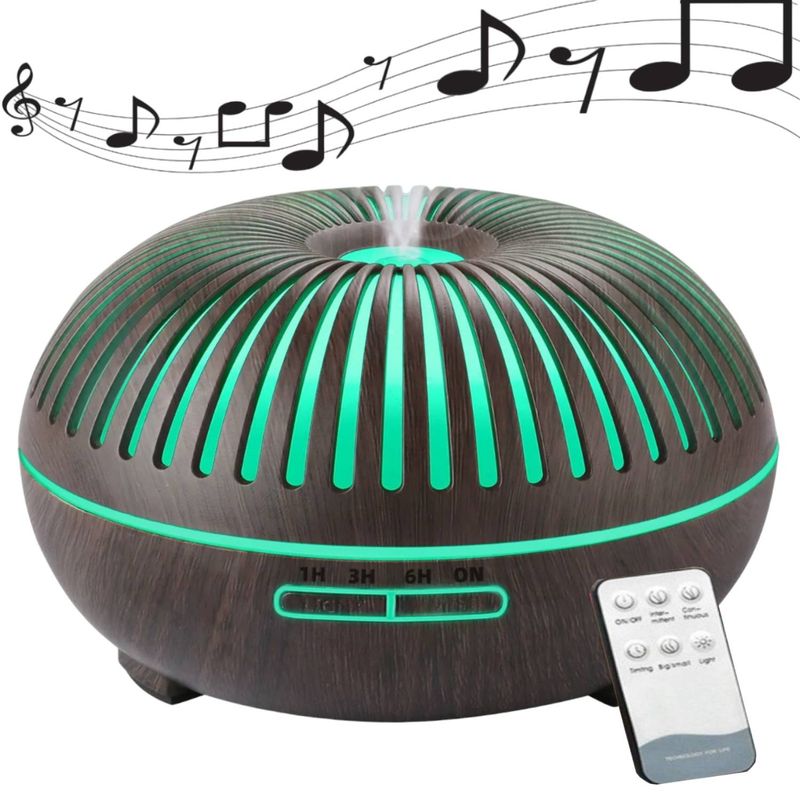 GENERICO - Humidificador Difusor Parlante Bluetooth y Control Remoto 300ml Dark