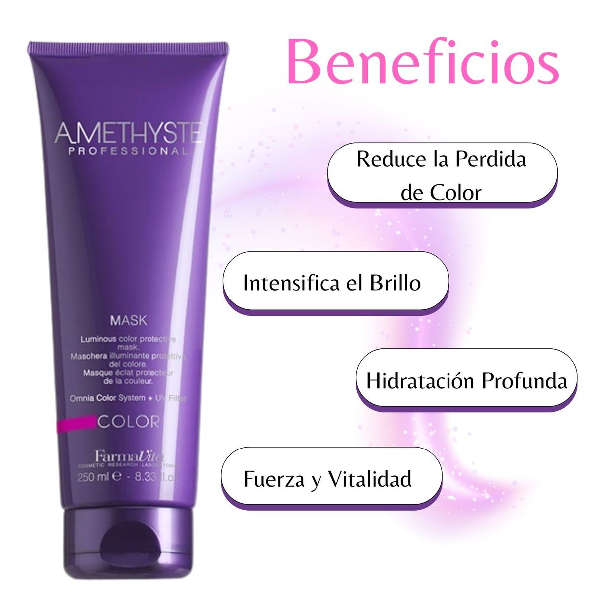 FARMAVITA - Mascara Amethyste Color 250ml Farmavita Protectora de Color Brillo