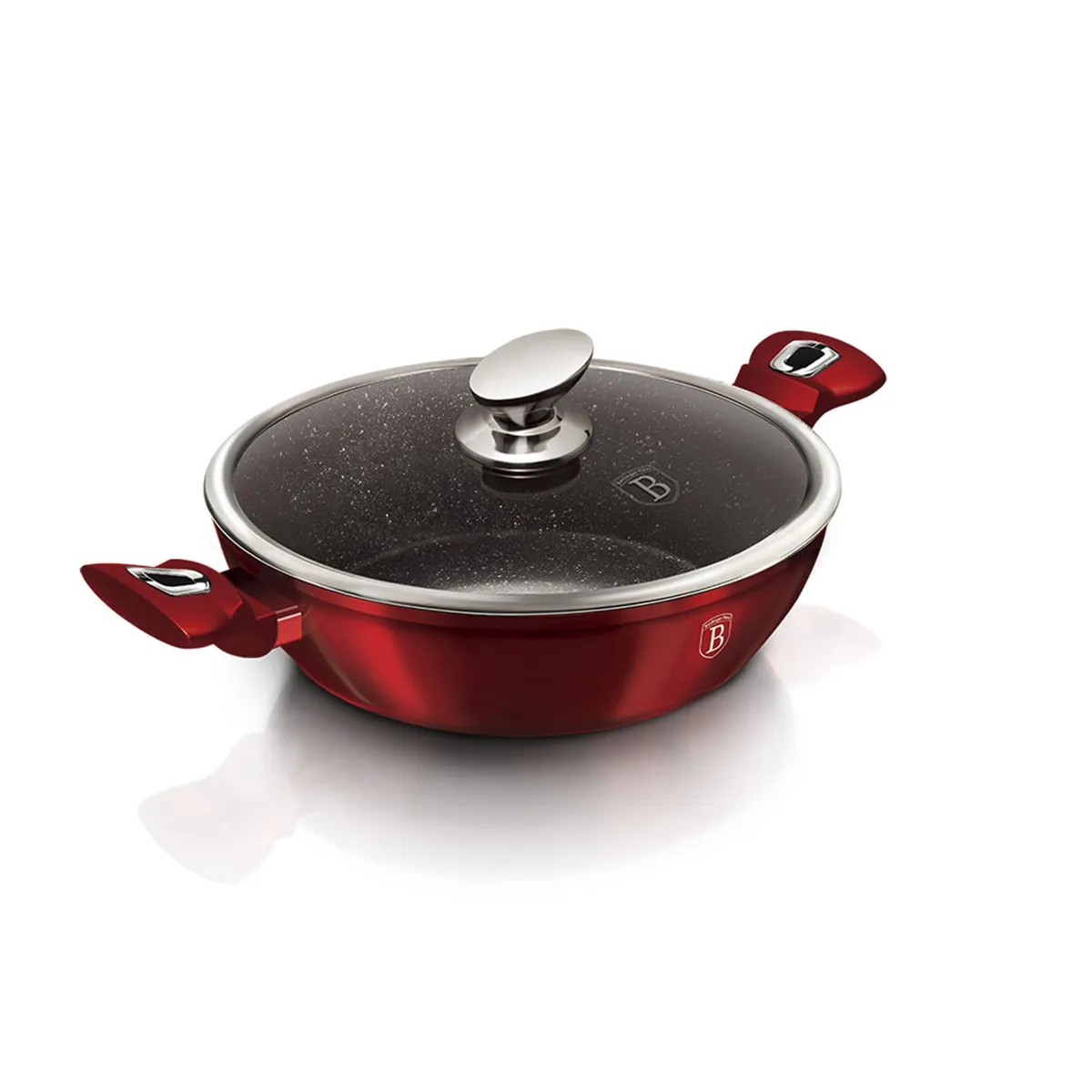 BERLINGER HAUS - OLLA CON TAPA 2 PZS 28 CM METALLIC LINE BURGUNDY EDITION ANTIADHERENTE