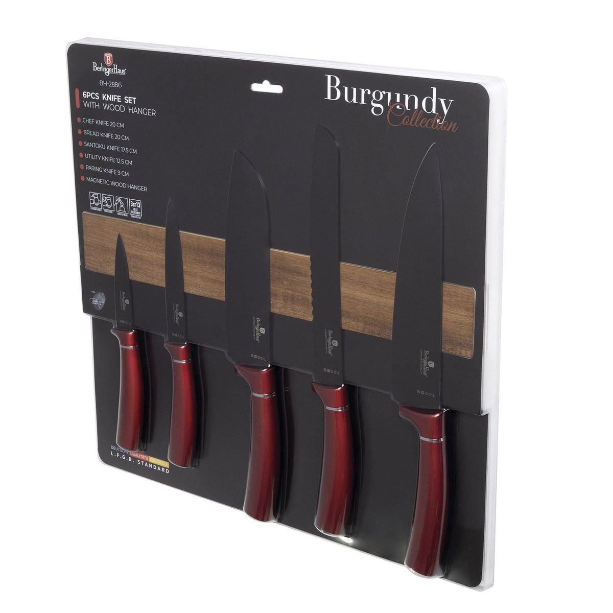 BERLINGER HAUS - SET DE CUCHILLOS 6 PZS BURGUNDY EDITION ACERO INOXIDABLE