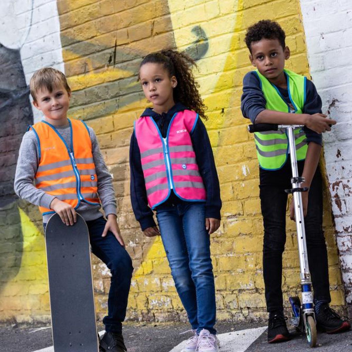 WOWOW - Chaleco Reflectante para Niños FUN (Naranjo) - M