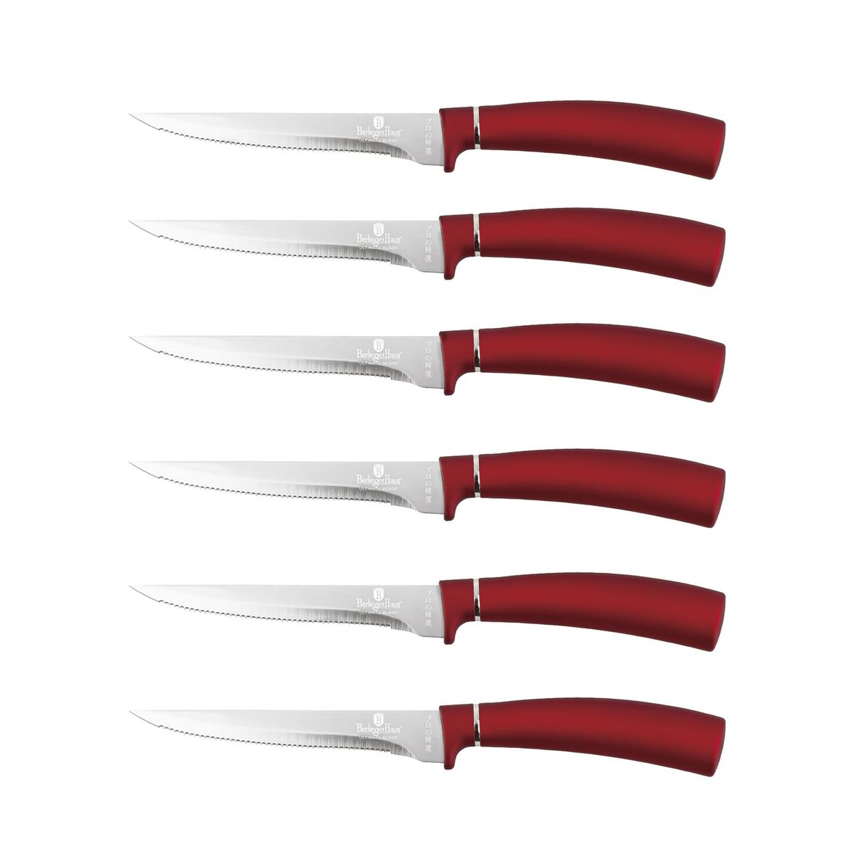 BERLINGER HAUS - SET DE CUCHILLOS 6 PZS BURGUNDY EDITION ACERO INOXIDABLE
