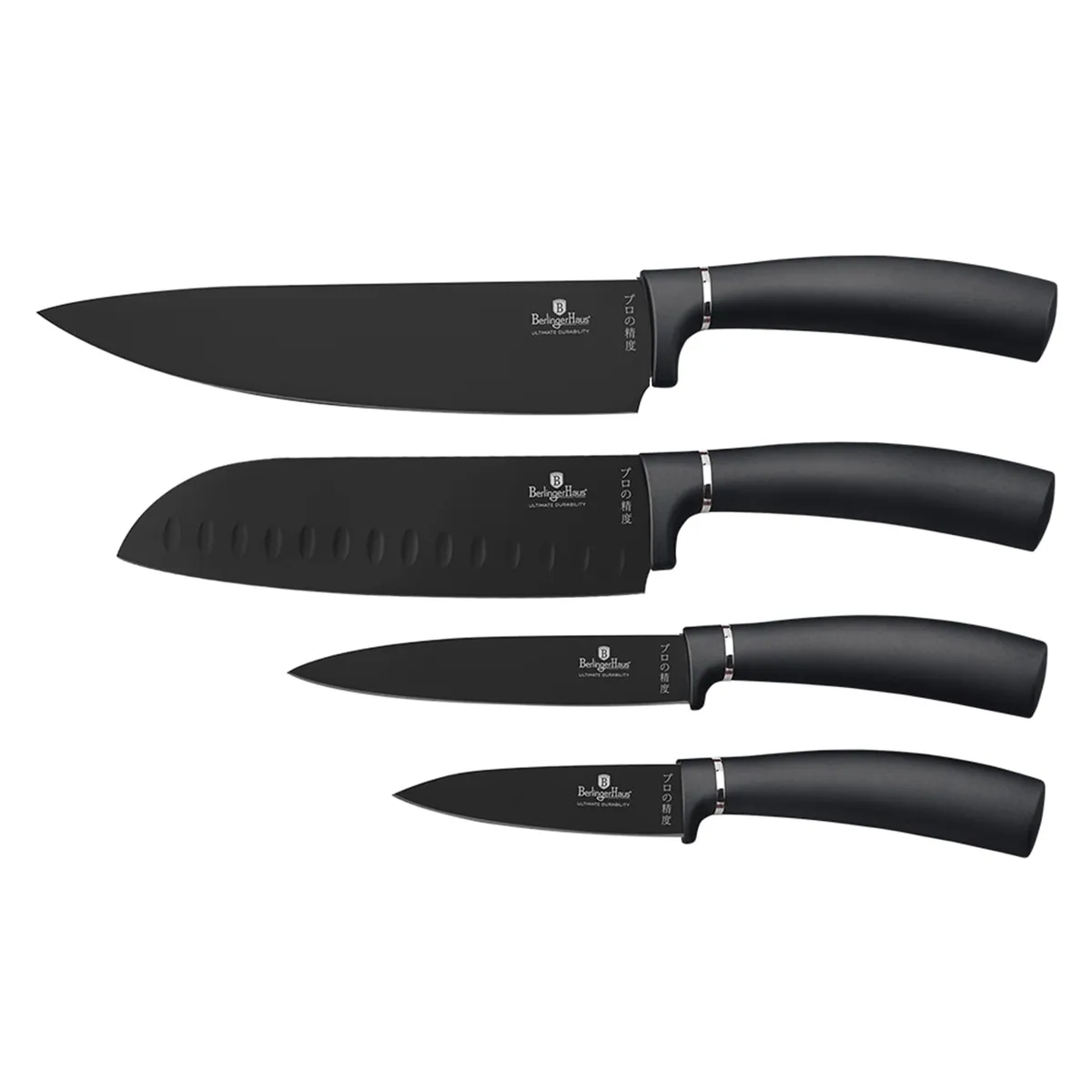 BERLINGER HAUS - SET DE CUCHILLOS 4 PZS METALLIC LINE CARBON PRO  ACERO INOXIDABLE