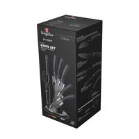 SET DE CUCHILLOS 8 PZS CON ATRIL METALLIC ACERO INOXIDABLE