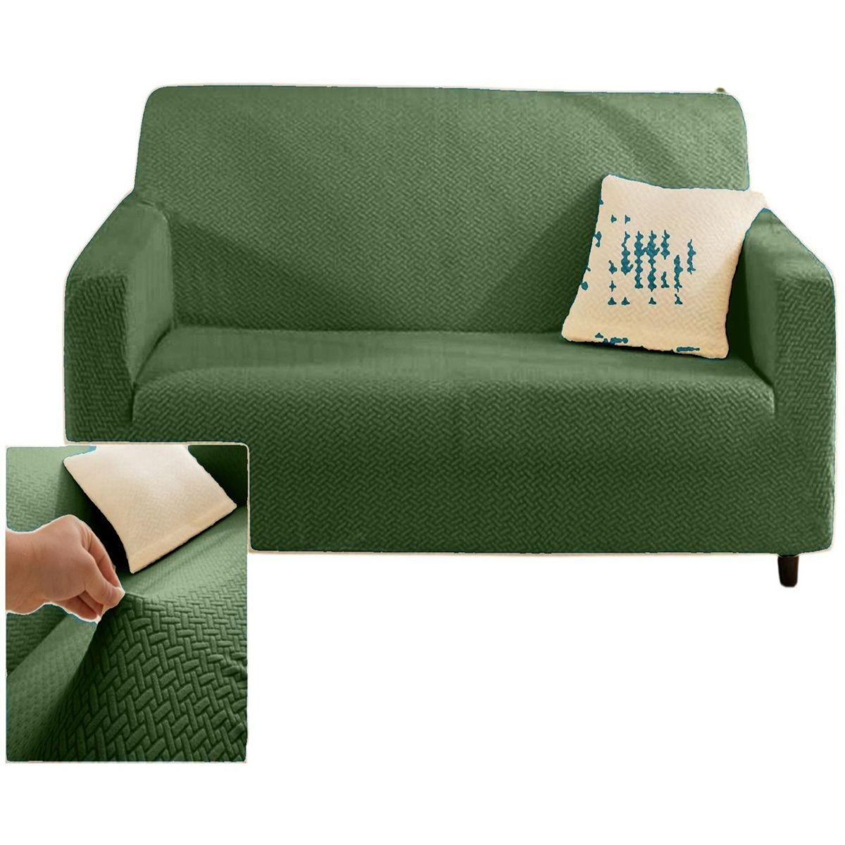 GENERICO - Juego Fundas Sofá Texturizadas 3+1+1 Antideslizantes