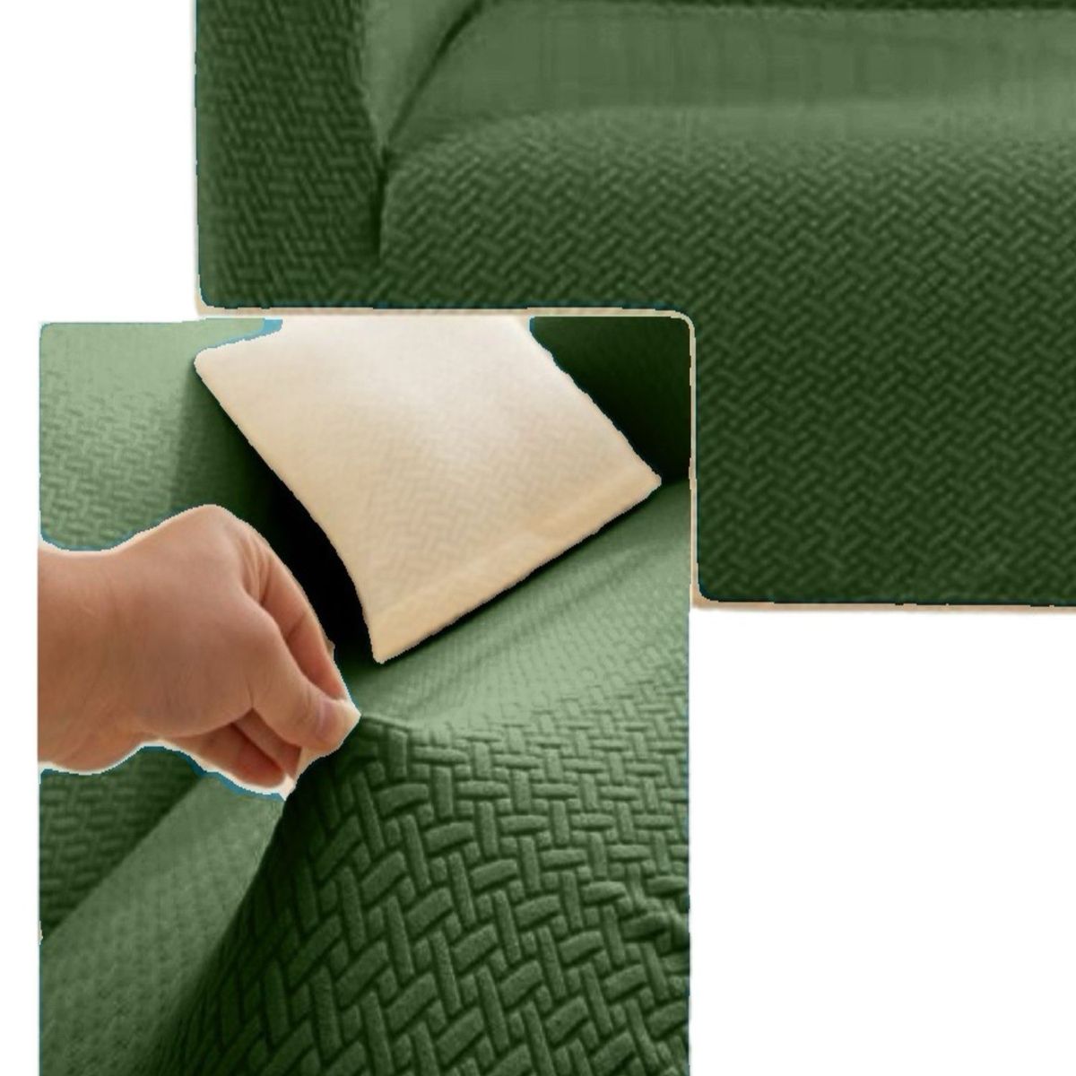 GENERICO - Juego Fundas Sofá Texturizadas 3+1+1 Antideslizantes