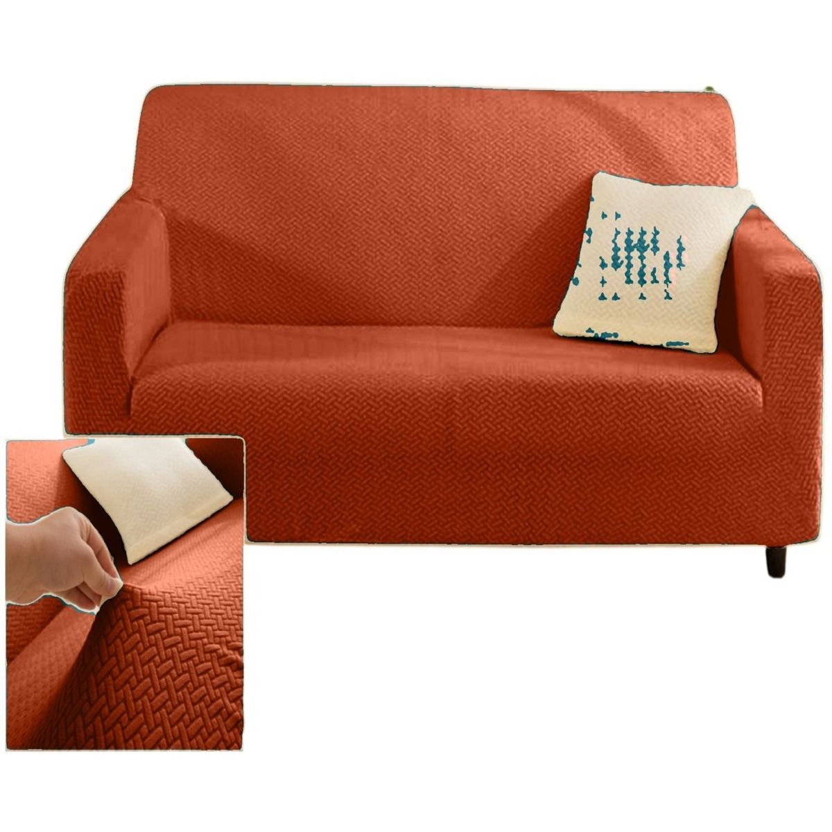 GENERICO - Juego Fundas Sofá Texturizadas 3+1+1 Antideslizantes