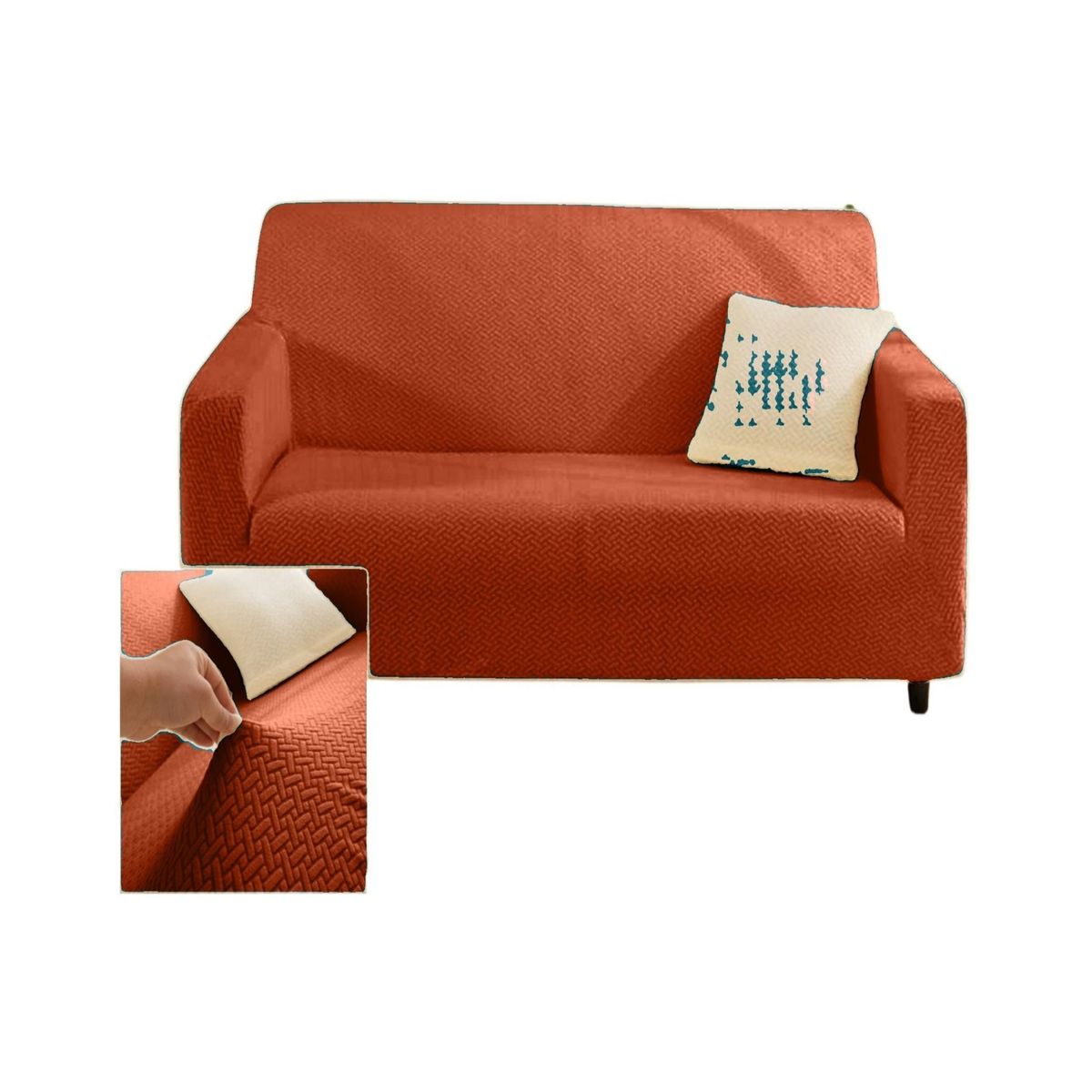 GENERICO - Juego Fundas Sofá Texturizadas 3+1+1 Antideslizantes