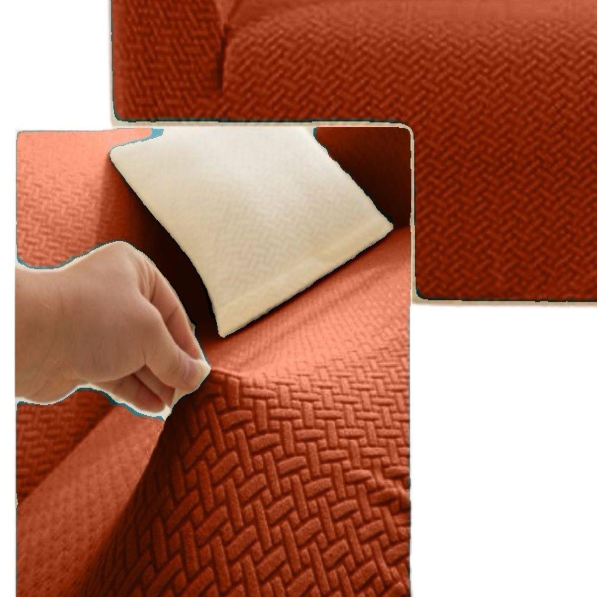 GENERICO - Juego Fundas Sofá Texturizadas 3+1+1 Antideslizantes