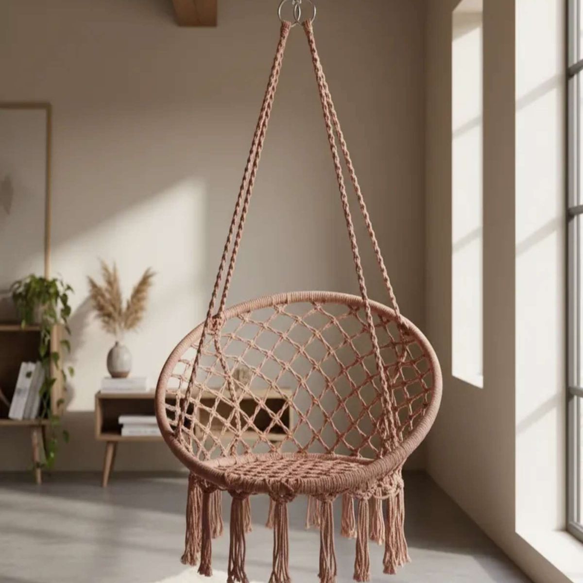 GENERICO - Hamaca Silla Colgante Reforzada para Interior y Exterior Sin Cojines