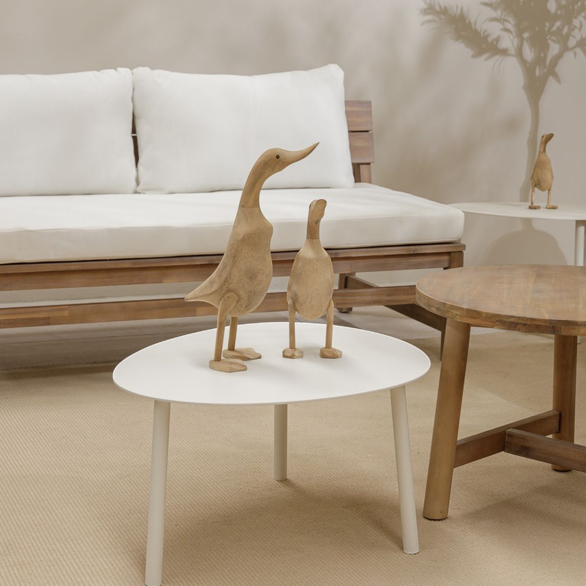 AMOBLE - Mesa De Centro Baule Blanco M Amoblé