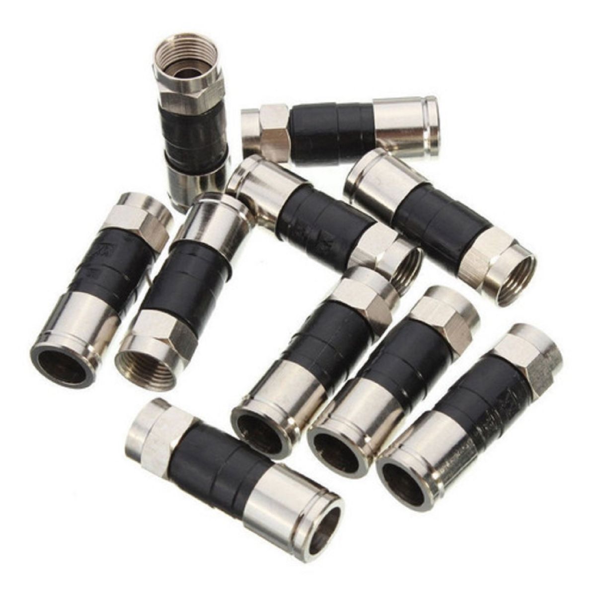 GENERICO - Conectores Rg6 Coaxial 10 UNIDADES