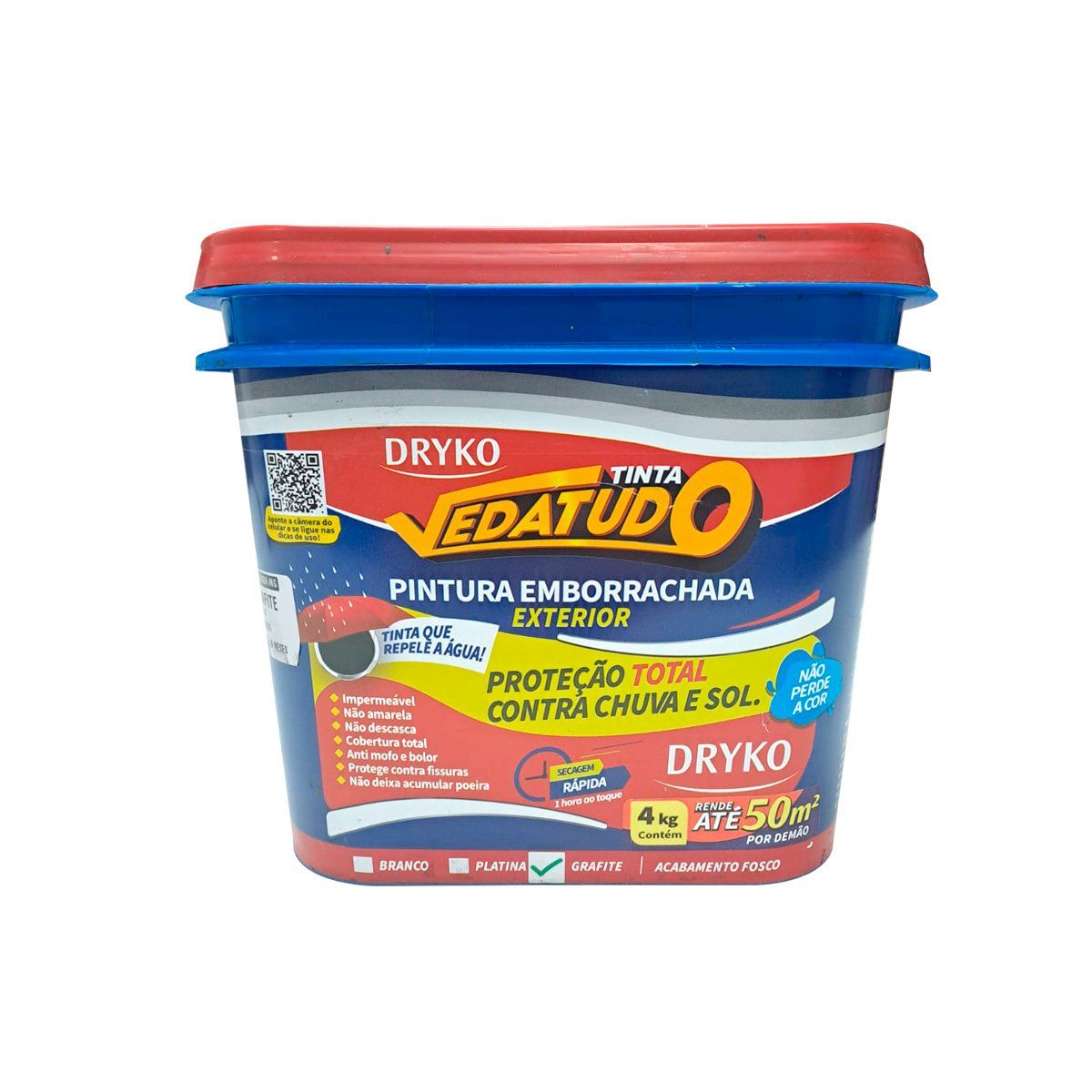 GENERICO - Pintura engomada elástica contra el agua 4 Kg. Dryko Grafito