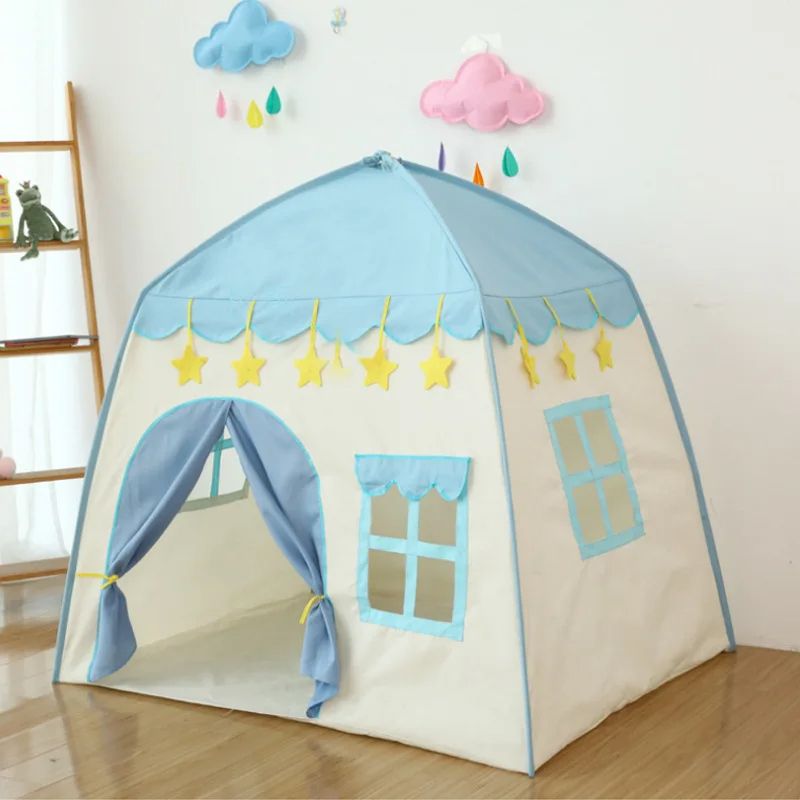 GENERICO - Carpa Casa Para niños Azul Plegable Princesa Juguete