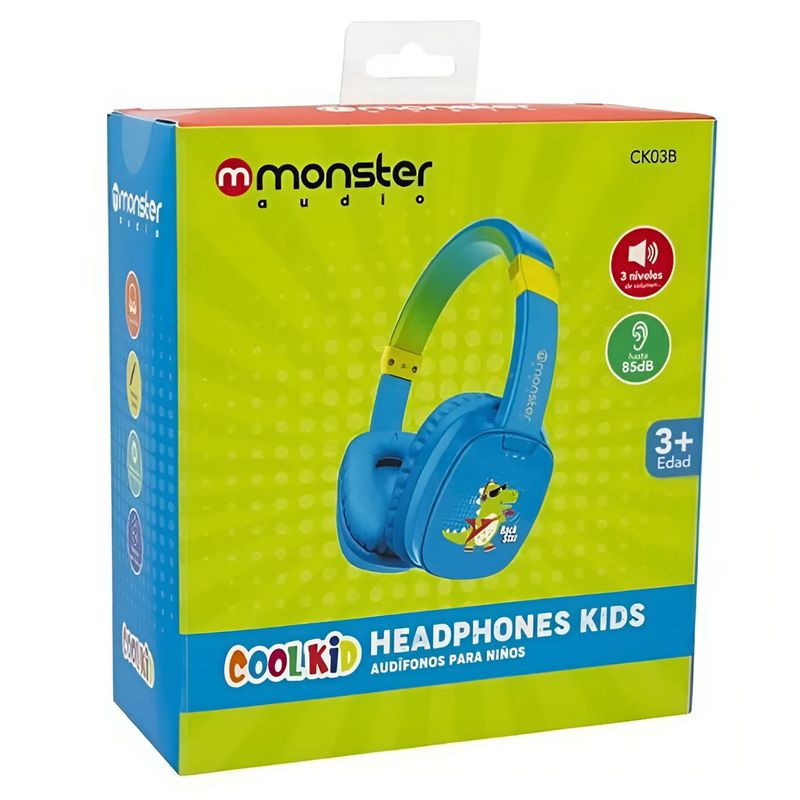 MONSTER AUDIO - Audifonos Over Ear para Niños Monster Audio CoolKid Blue