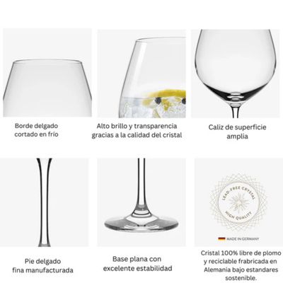 Imagen 2 del producto Set 6 Copas Gin Tonic Balon Haumsann 750 ML