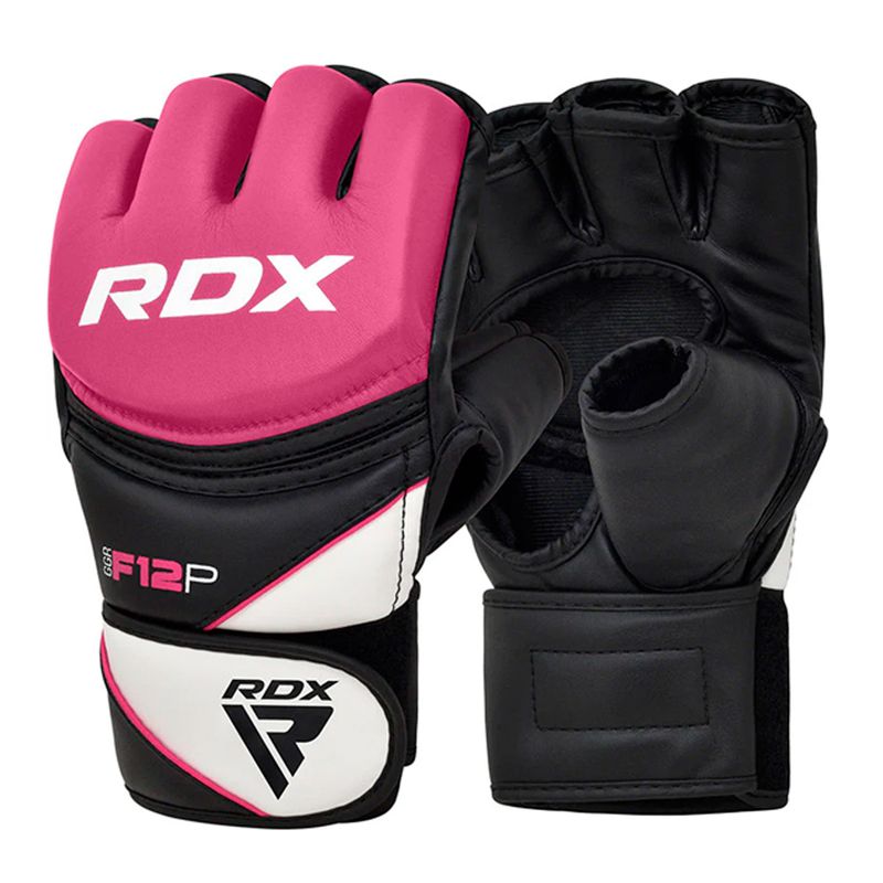 RDX - Guantillas MMA F12 Open Palm Grappling - GGR-F12 - Rosado M