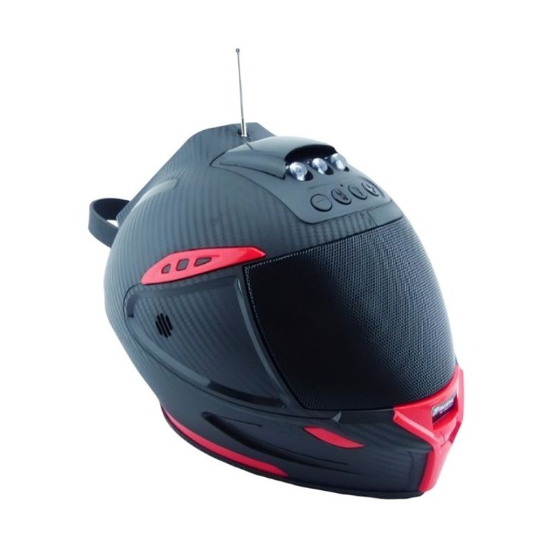 OEM - PARLANTE SOLAR TIPO CASCO MUSYL M-60 USB-TF CON LED ROJO