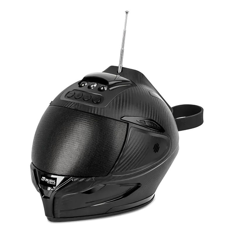 OEM - PARLANTE SOLAR TIPO CASCO MUSYL M-60 USB-TF CON LED NEGRO