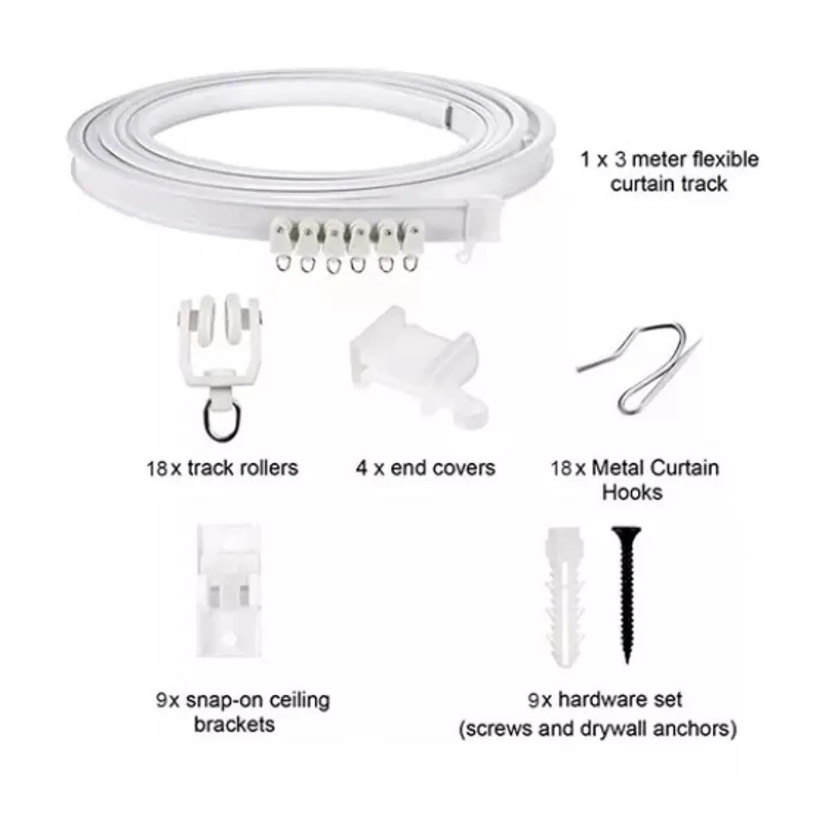 ESHOPANGIE - Riel Para Cortina De Techo Riel Flexible Soporte 3mts