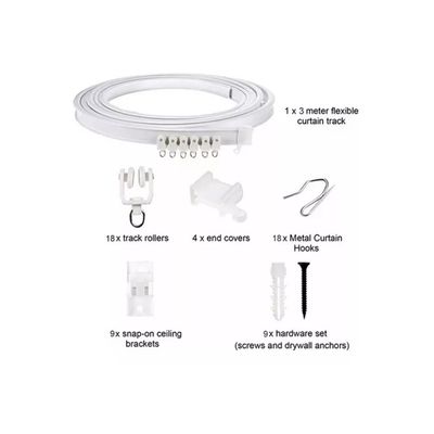 Imagen 2 del producto Riel Para Cortina De Techo Riel Flexible Soporte 3mts