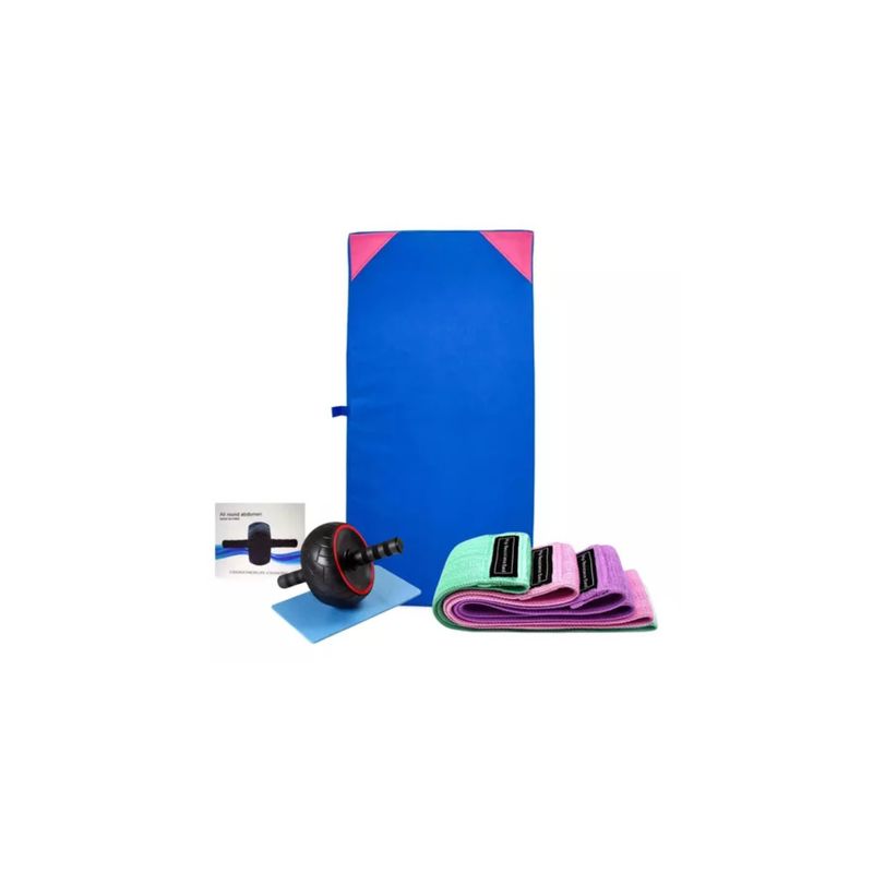 GENERICO - Colchoneta 100cmx5cmx50cm+rueda Abdominal + Bandas De Tela
