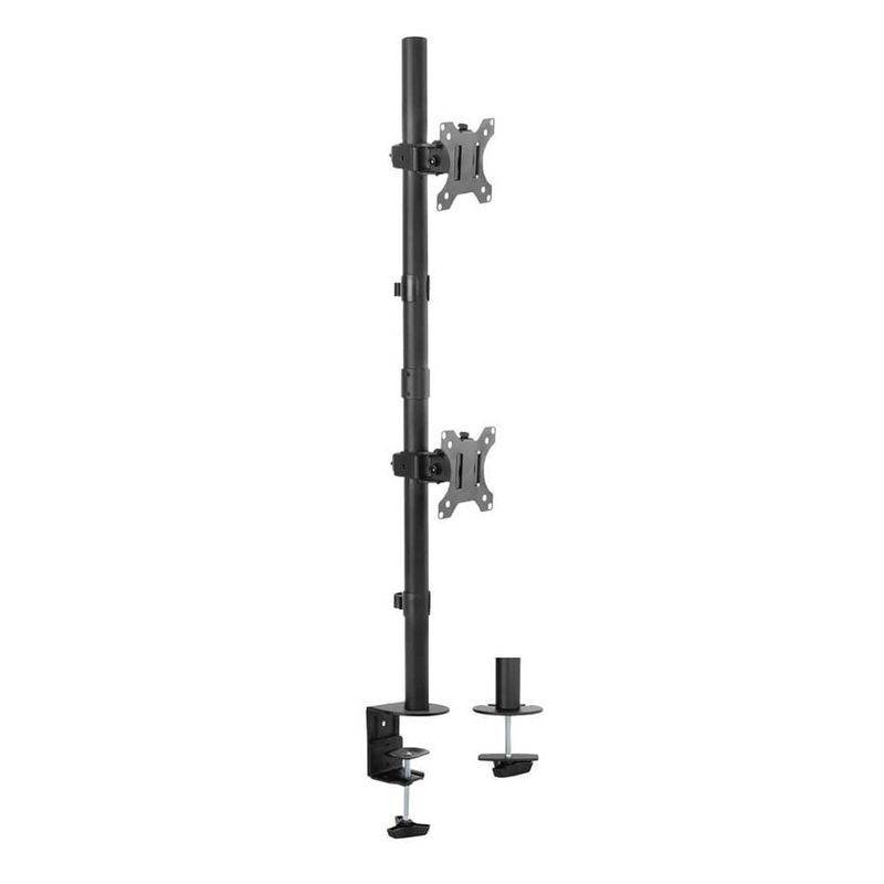 BRASFORMA - Soporte 2 Monitores Vertical 13" a 27" - 360° - 16 Kg Total