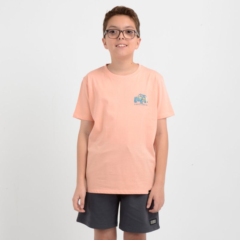O'NEILL - POLERA MANGA CORTA FREE WHEELIN NARANJO CLARO / PASTEL