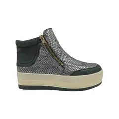 PAND G - Zapatilla Plateada Plataforma Mujer