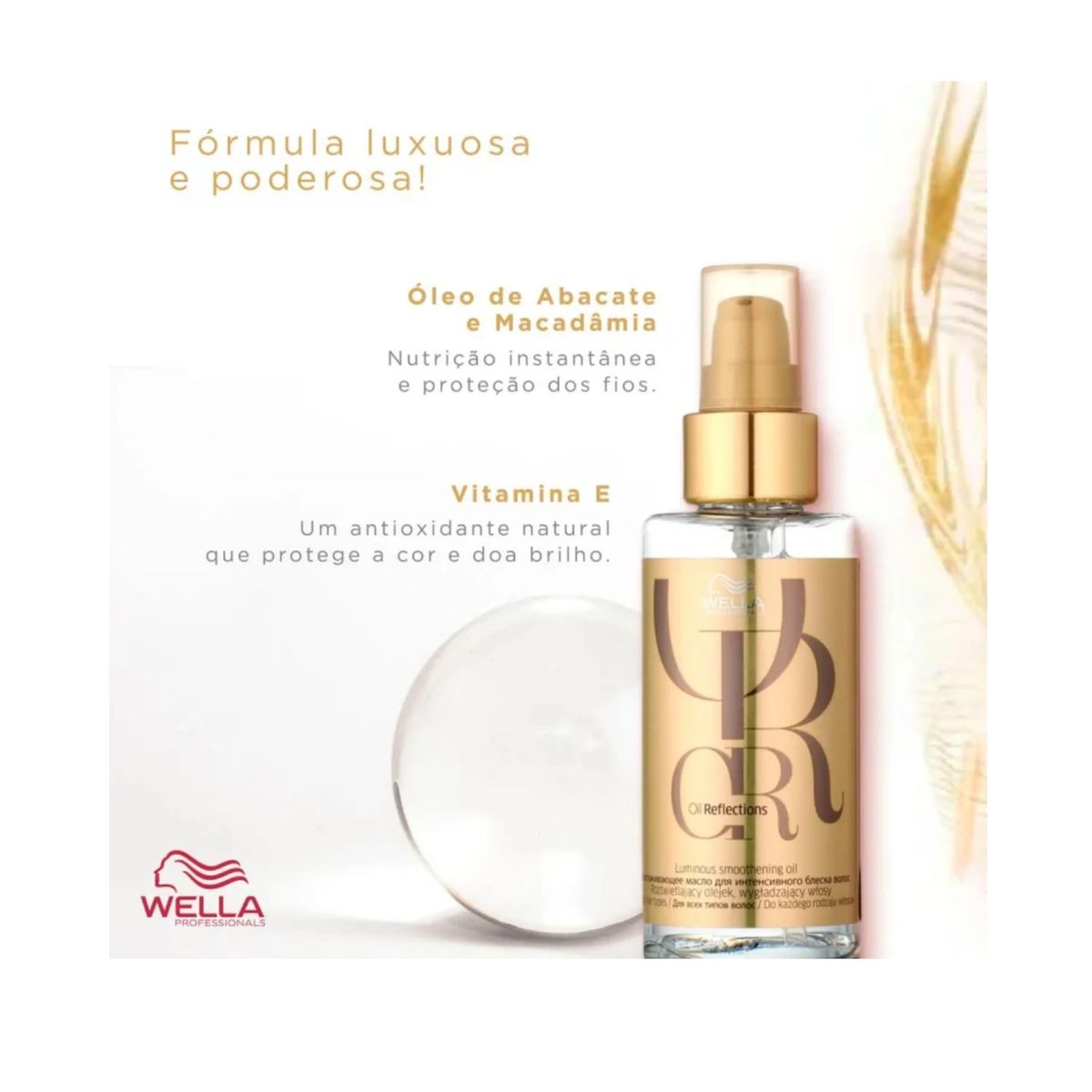 WELLA - Aceite Wella Oil Reflections 100ml Realzador de Brillo Suavidad