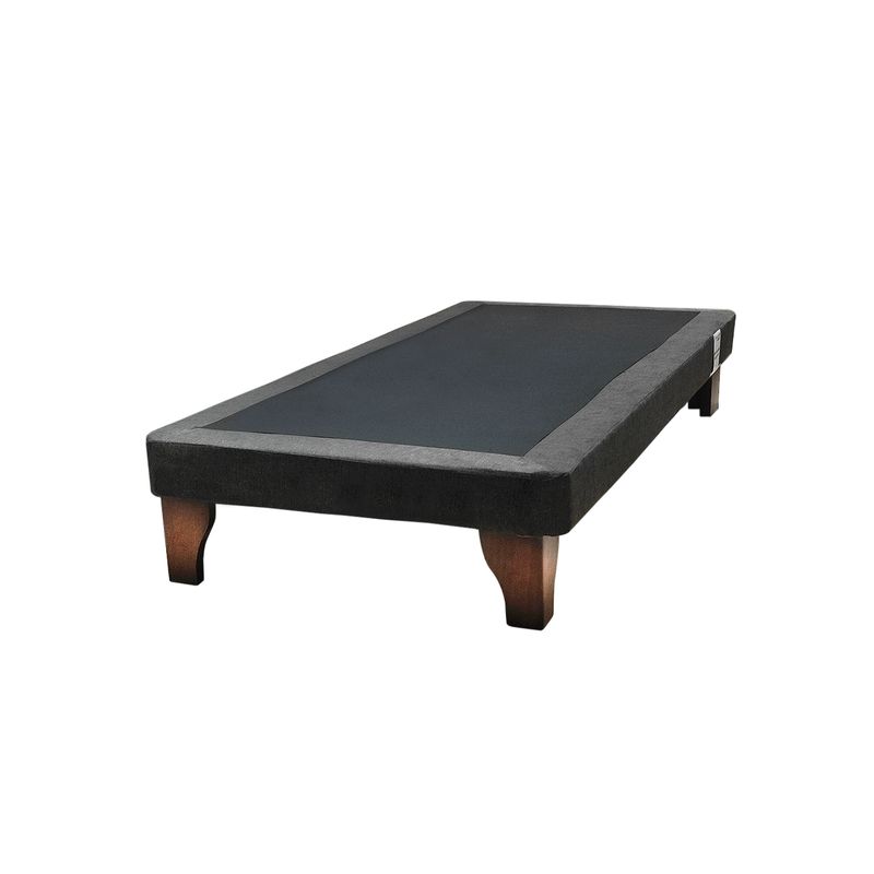 IMPORTCLICK - Base Cama Europea 1 Plaza 90x190 CM Negro Lino - Negro