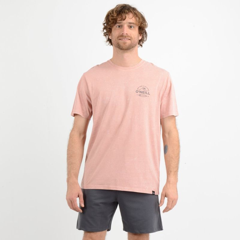 O'NEILL - POLERA MANGA CORTA RIP ROSADO