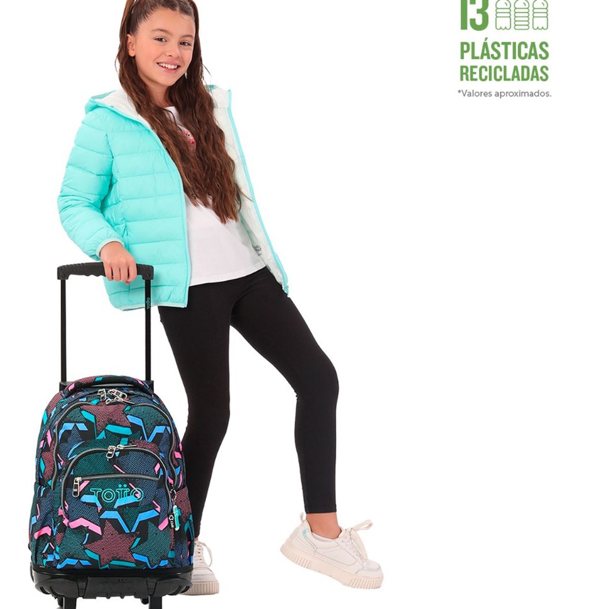 TOTTO - Mochila Urbana Notebook Escolar Ruedas Totto Classic Niña