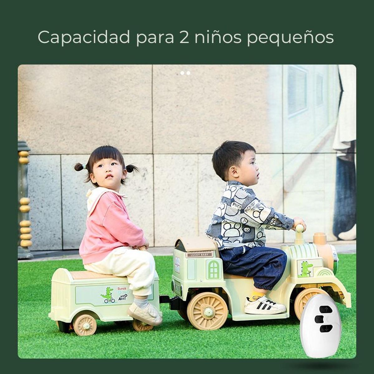 ELEONOR - Auto Eléctrico Tren Tira Vapor Control Luces Niños - Rosa