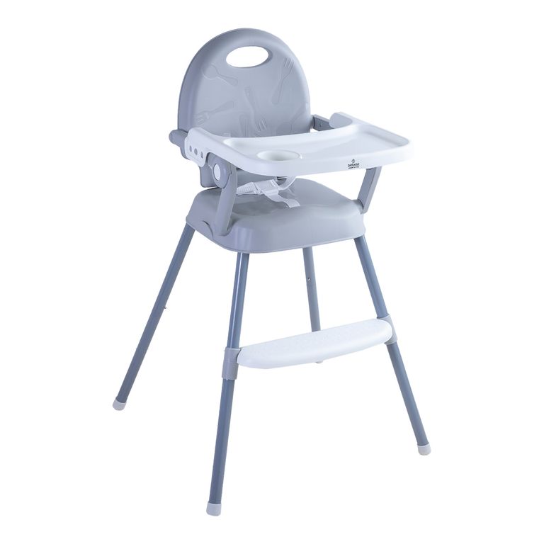 Silla de comer plegable portatil Bebe Nino Fold Gris Gris claro