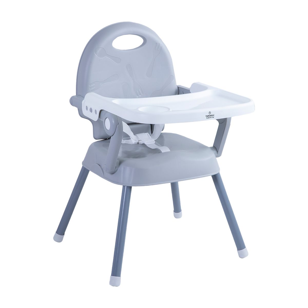 BEBESIT - Silla de Comer Plegable Portátil Bebe Niño Fold Gris