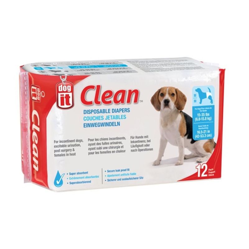 DOG IT - Pañales Para Perro Dogit Clean 12und Talla M