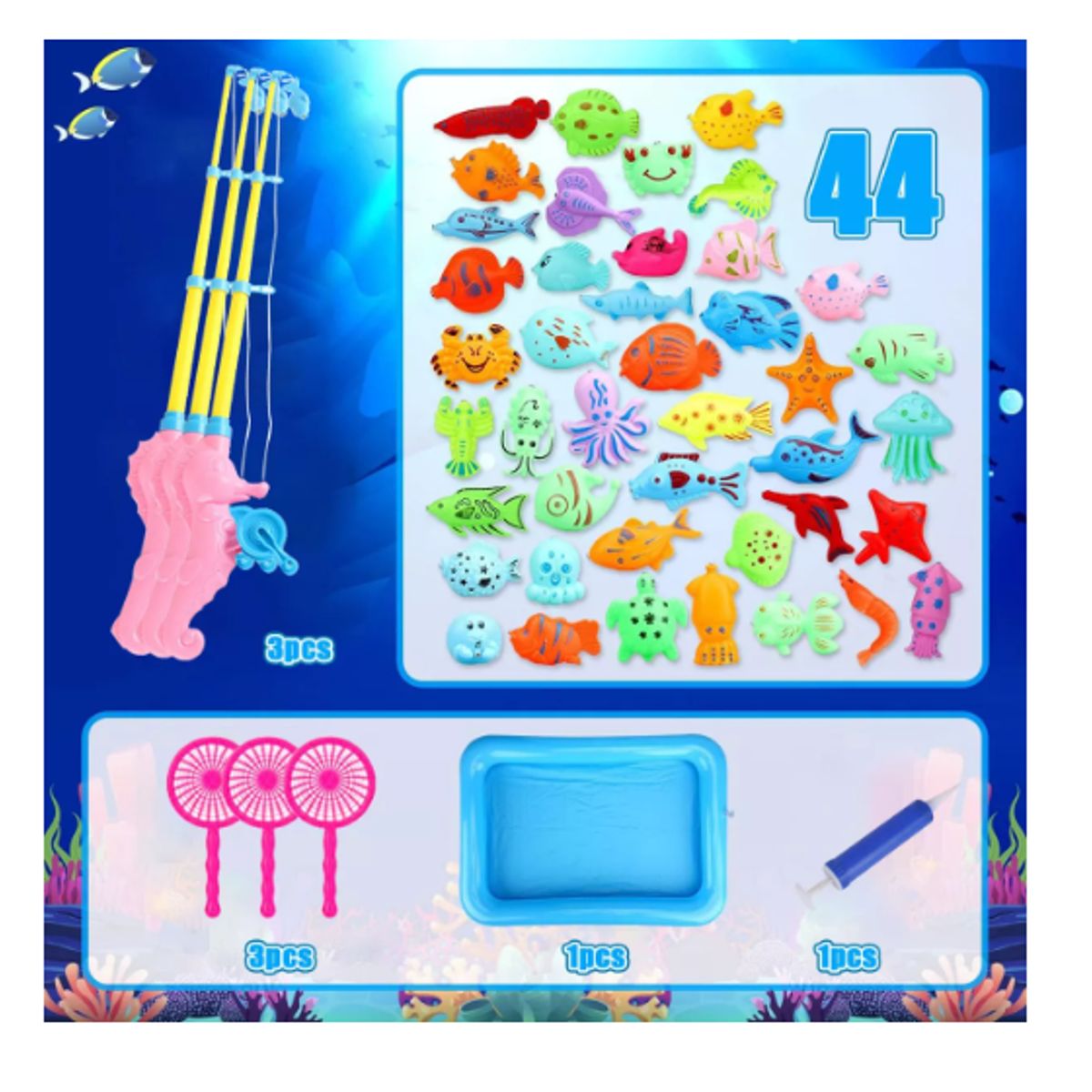 GENERICO - Pesca Piscina Juego 52 Piezas Regalo Niños