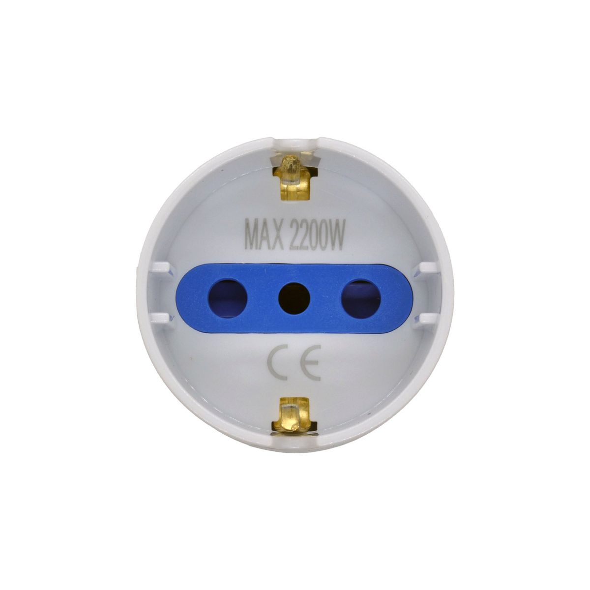 MACROTEL - Adaptador Schuko blanco Macrotel - 2200w - Sello Sec