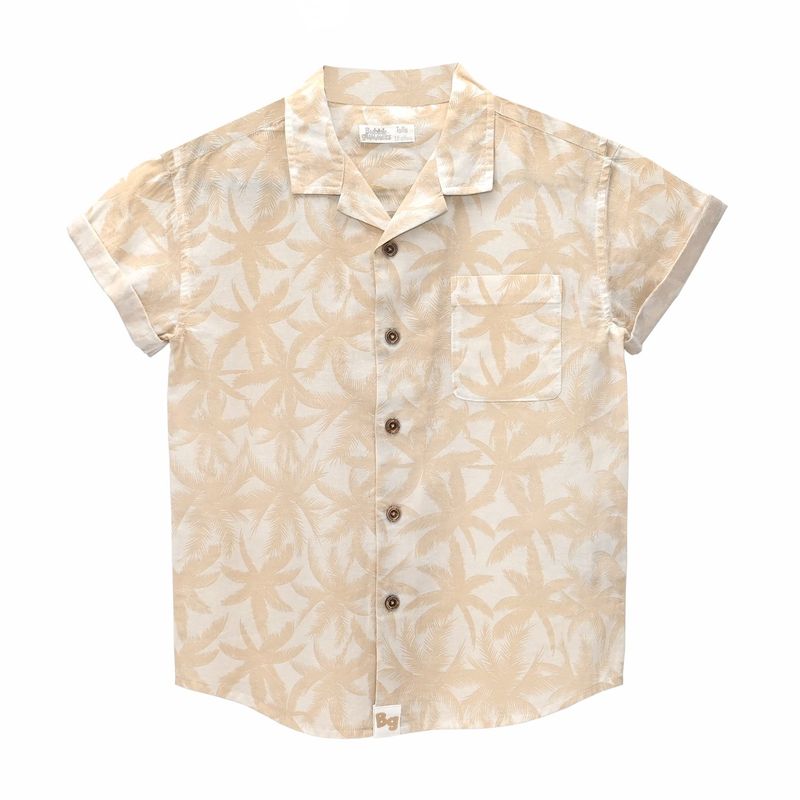 BUBBLE GUMMERS - Camisa Niño Bubblegummers Palms Beige Teens