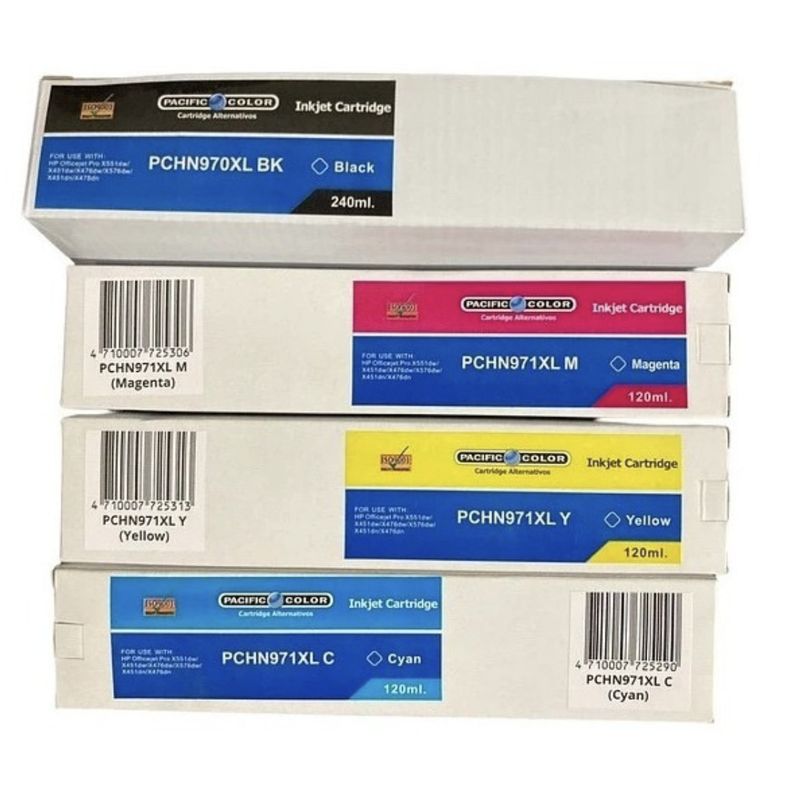 GENERICO - Pack 4 Cartuchos Tintas Alternativas Xl 970 971 Hp Officejet Pro X471