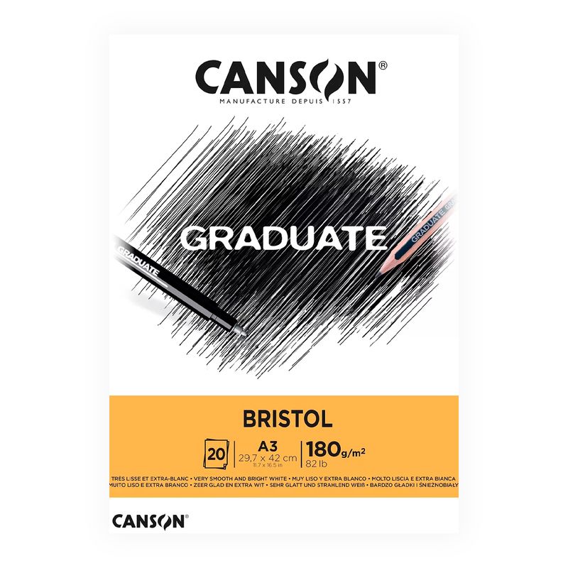 CANSON - Canson Pad Bristol 20 hojas 180 g/m2 A3