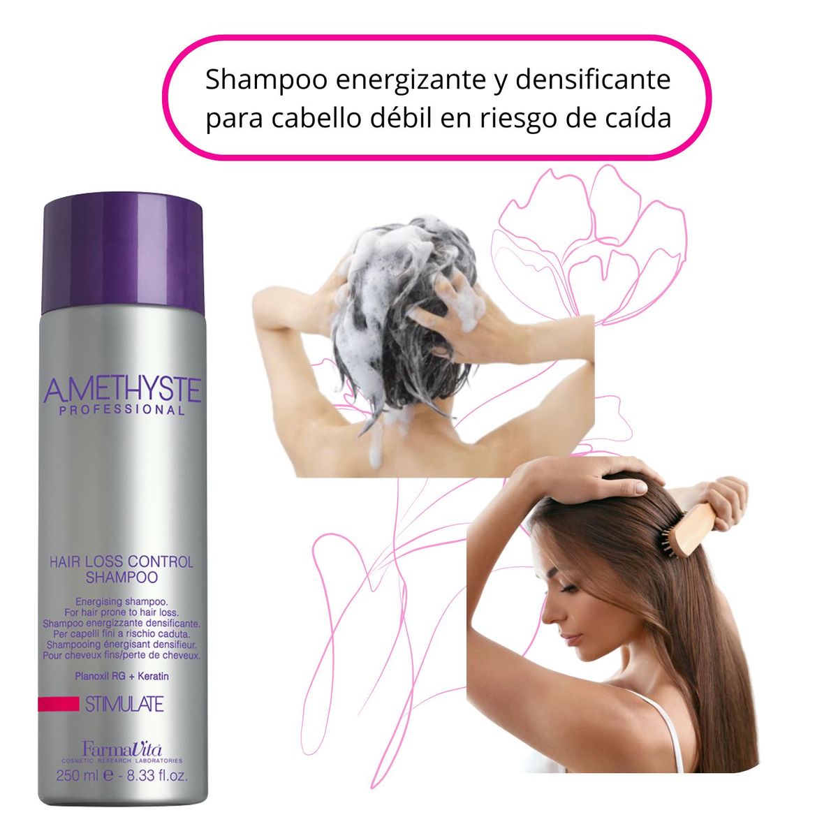 FARMAVITA - Shampoo Amethyste Stimulate Farmavita 250ml Planoxil Keratina