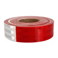 CRONOS - Cinta reflectante Rojo - Blanco 5 cm x 45 mts