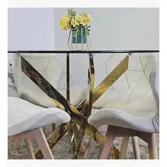 CORI CORI - Mesa de Comedor Warwick Redonda Gold 100cms